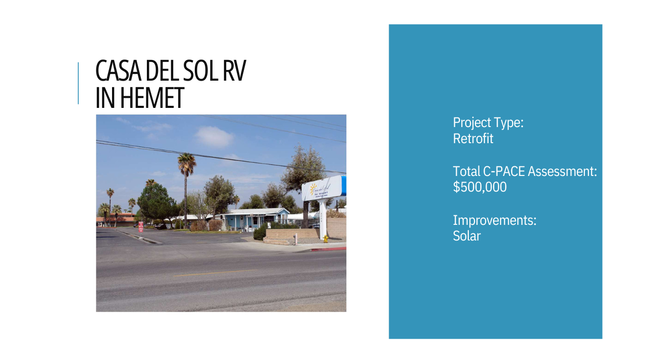 Casa Del sol RV in Hemet Solar improvements project