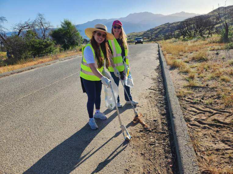 Adults volunteer at Hemet park